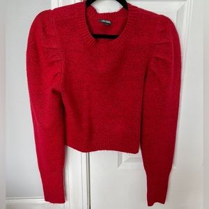 Puff Sleeve Crewneck Pullover Sweater